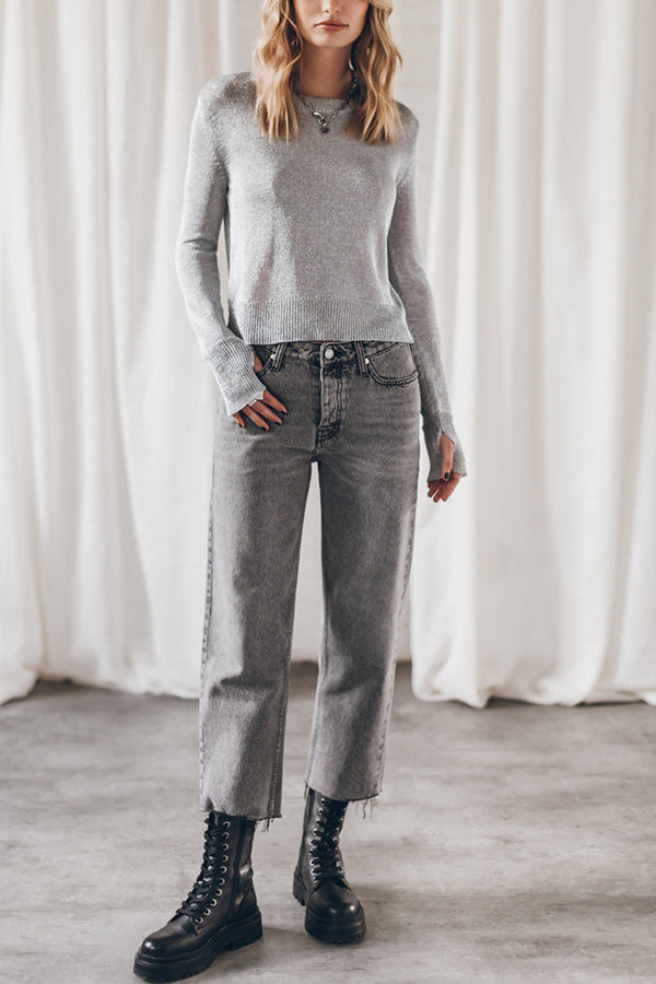 THE SILVER METALLIC KNITTED SWEATER