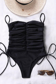 Black One-piece Tube Top Sexy Swimsuit