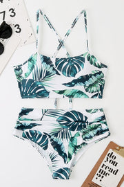 Leaf Print Tie Bikini