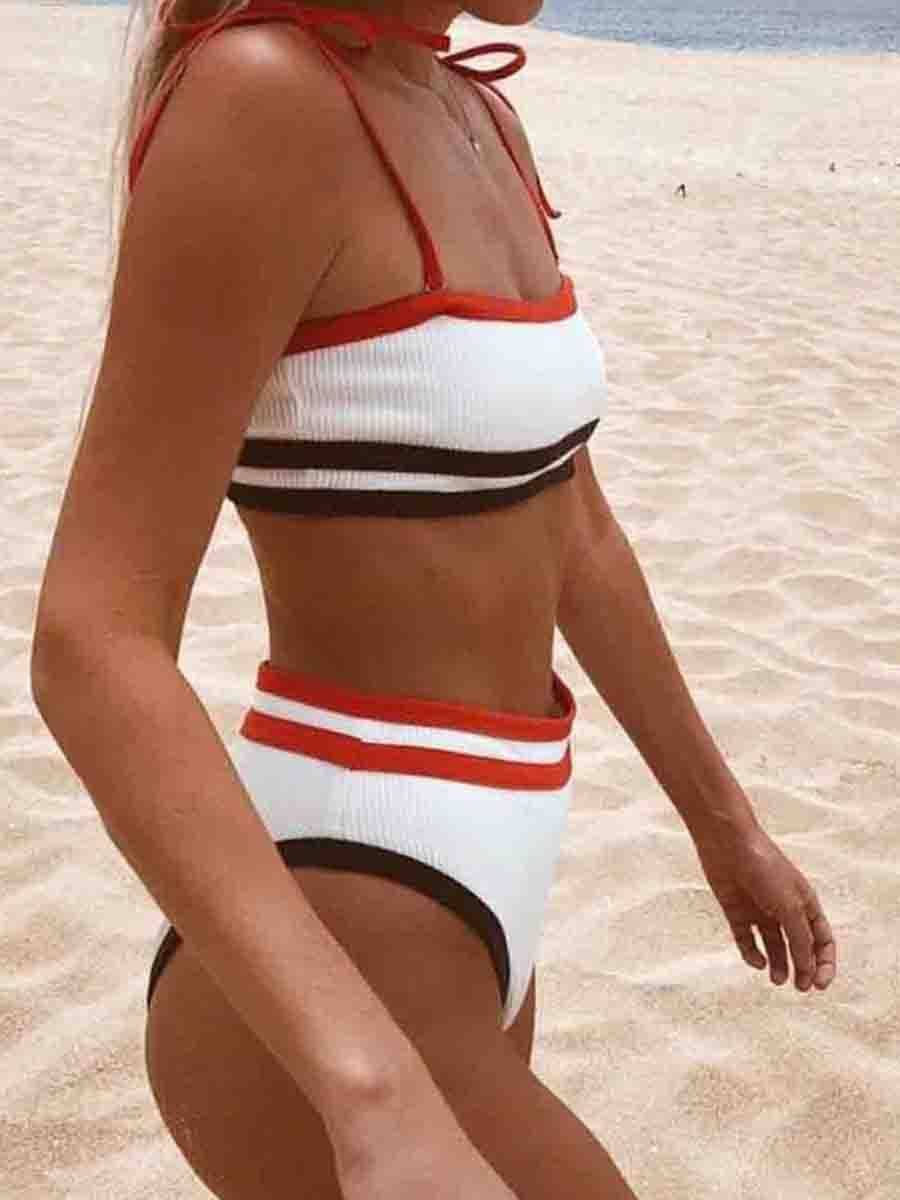 Patchwork White Two pieces Swimsuit