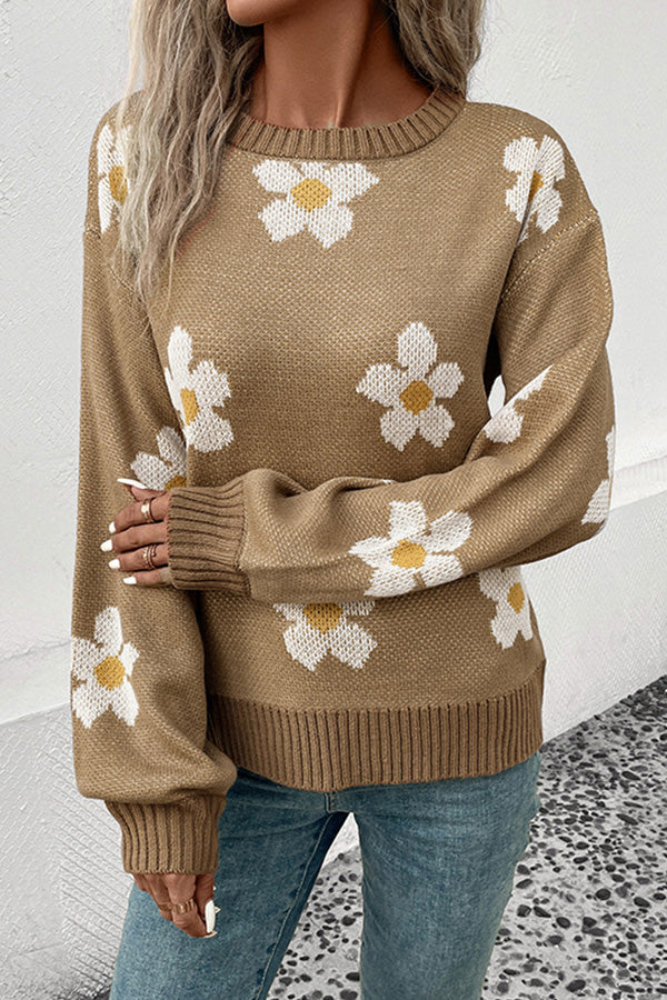 New autumn and winter fashionable long-sleeved jacquard sweater