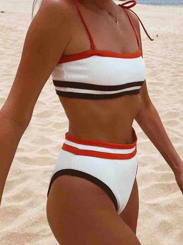 Patchwork White Two pieces Swimsuit