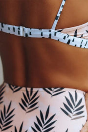 Coconut Print Lace-up Bikini