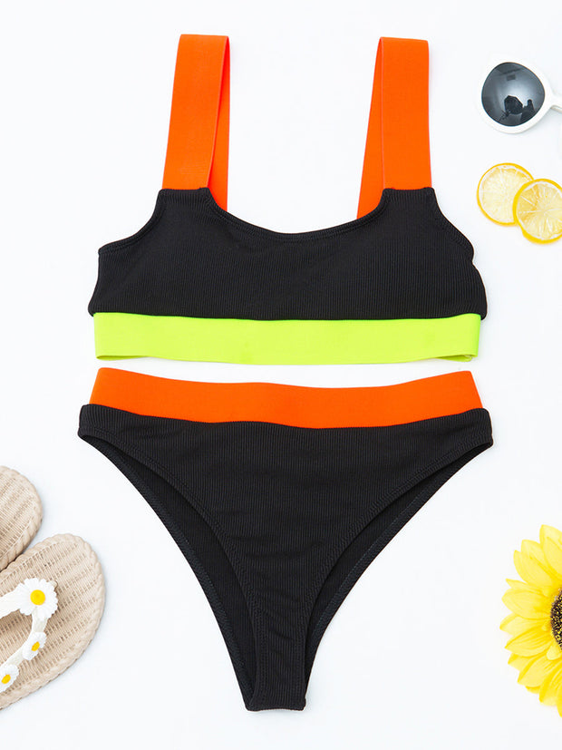 Contrast Stitching Bikini