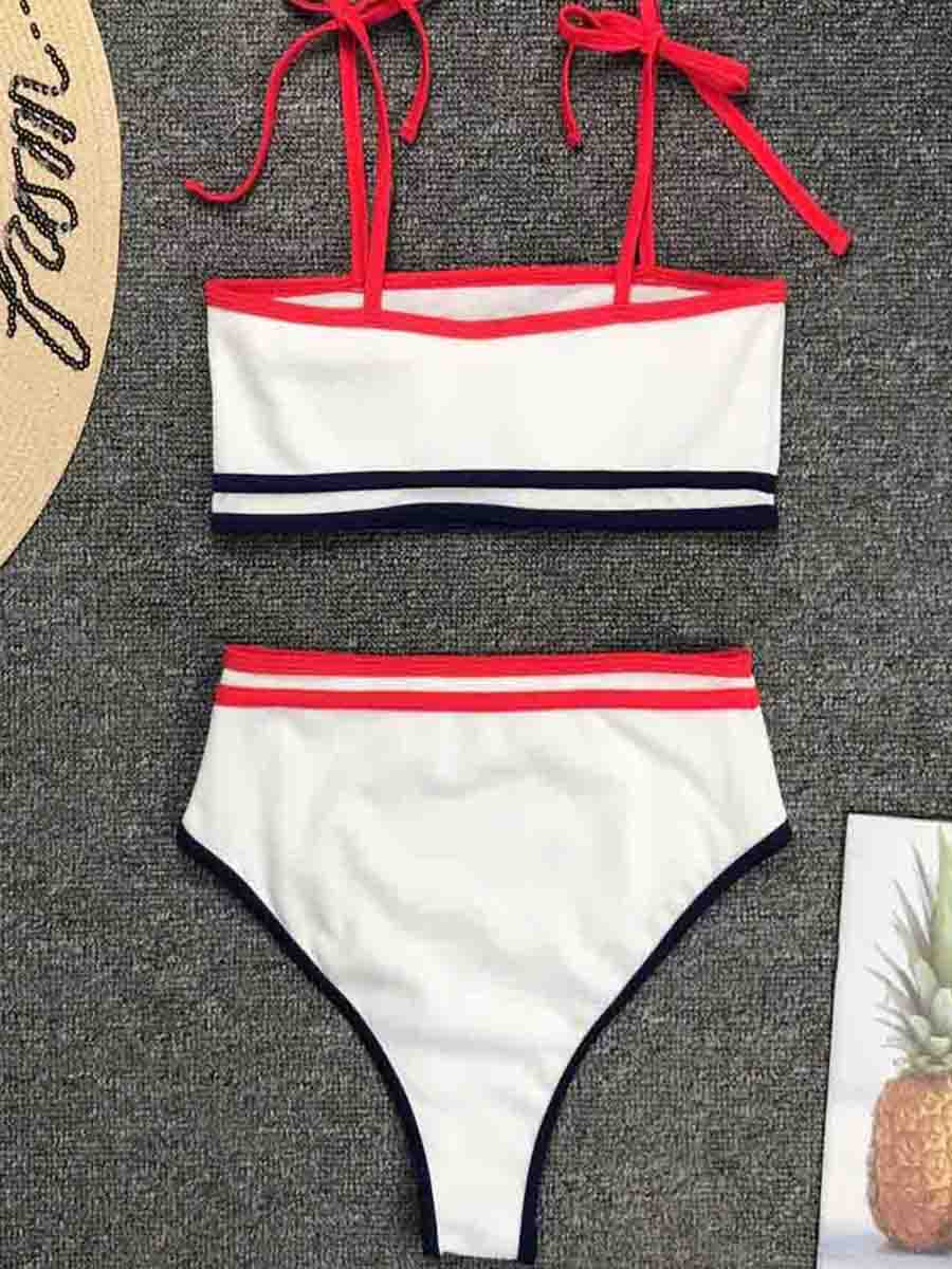 Patchwork White Two pieces Swimsuit