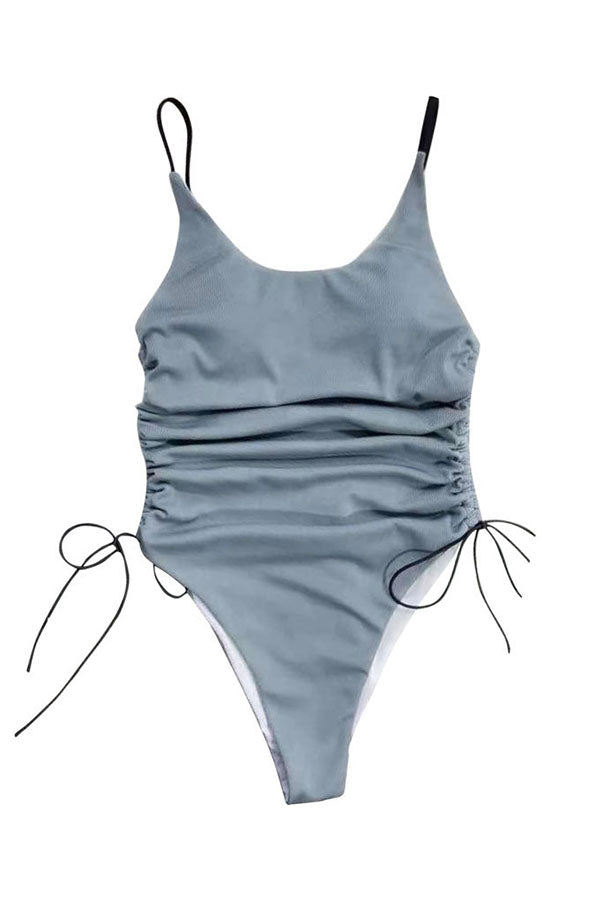 Pure Color Sexy All-in-one Swimsuit