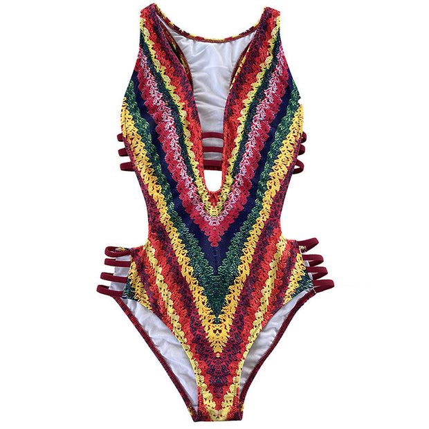 Rainbow Rope Print Bikini