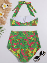 Printed High Waisted Bikini