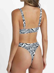 Zebra Print Two Pieces Swimsuit