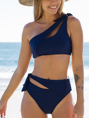 Solid Color Cutout Bikini