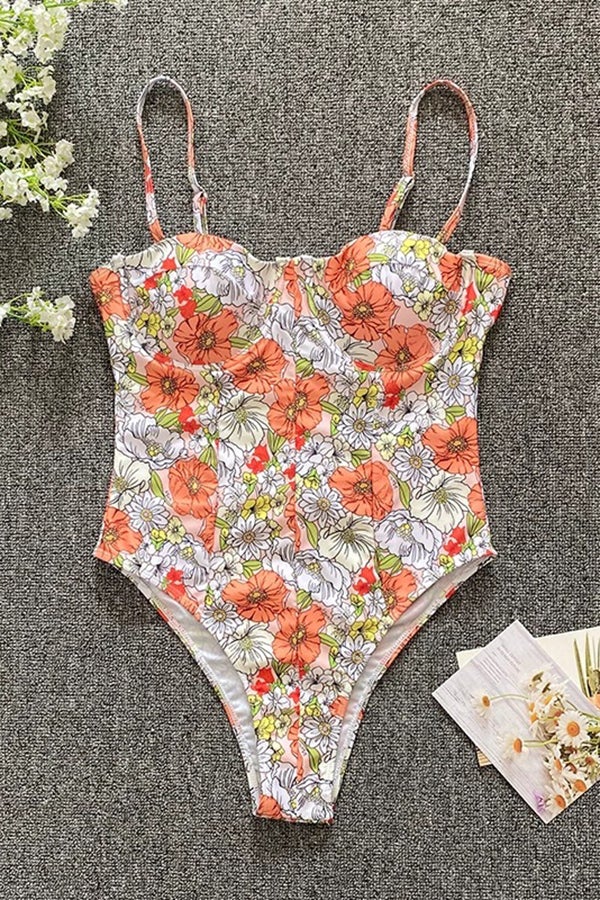 Sling Floral One-piece Swimsuit