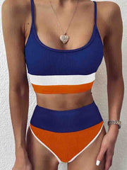 Striped Patchwork Two pieces Swimsuit (3 Colors)