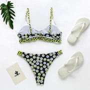 Women's New Sexy Printed Bikini Set Bandage Low Waist Swimsuit