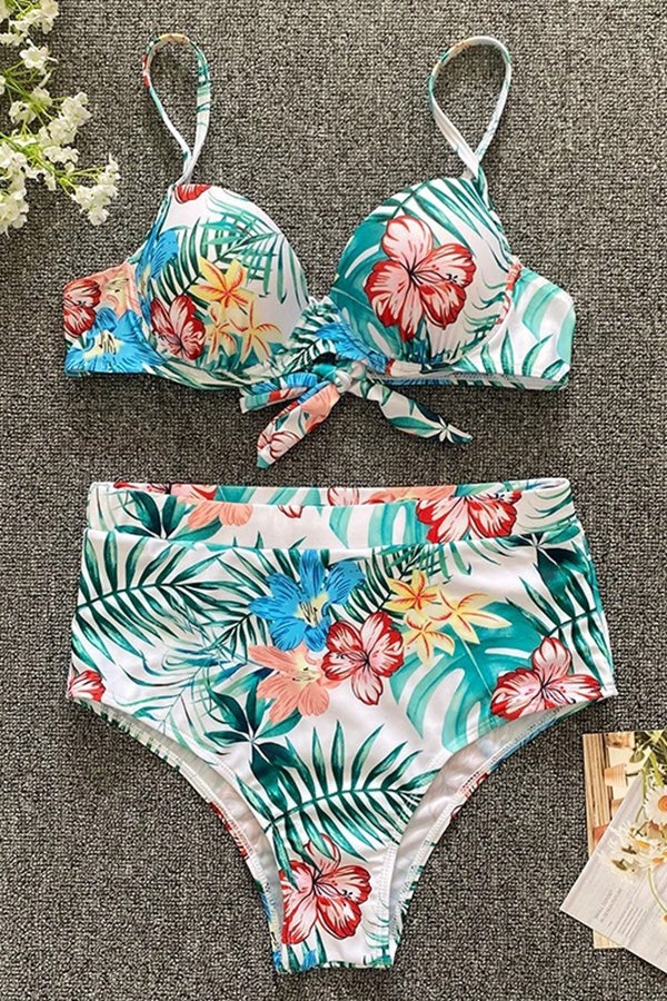 Floral High Waist Bikini