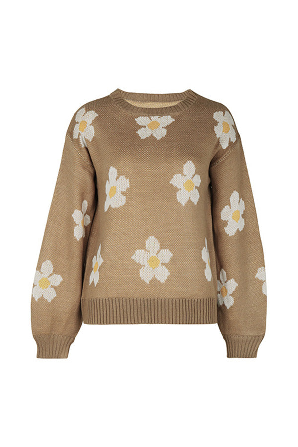 New autumn and winter fashionable long-sleeved jacquard sweater