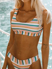 Rainbow Striped Two pieces Swimsuit