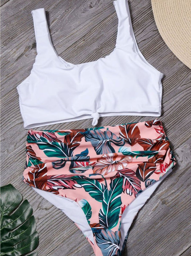 High Waist Floral Print Two pieces Swimsuit