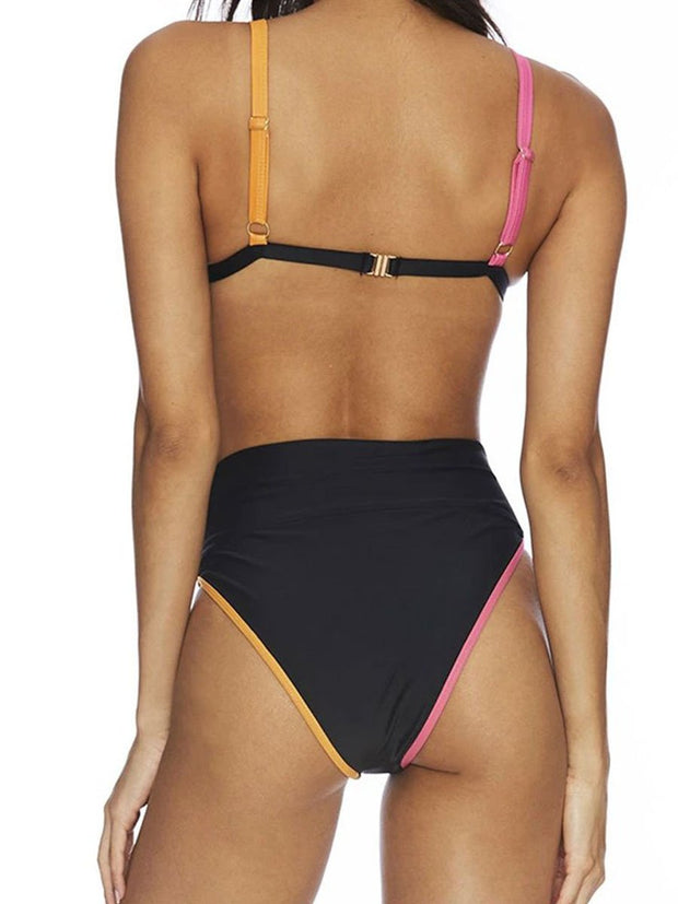 High-waisted Black Two Pieces Swimsuit