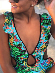 Printed One-piece Swimsuit