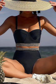 Contrast Trim Push Up High Waisted Bikini