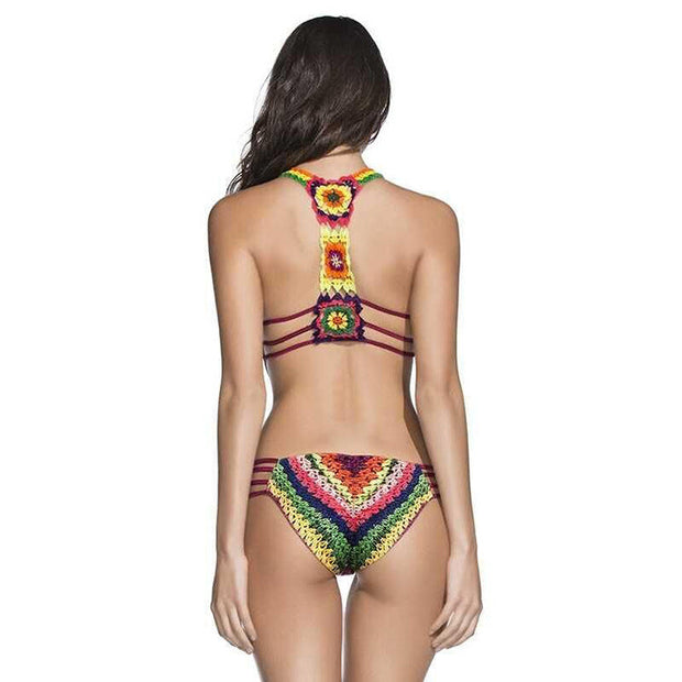 Rainbow Rope Print Bikini