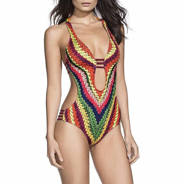 Rainbow Rope Print Bikini