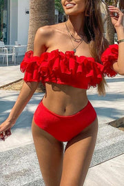 Ruffled High Waist Bikini