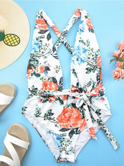 Floral One Piece Swimsuit For Women