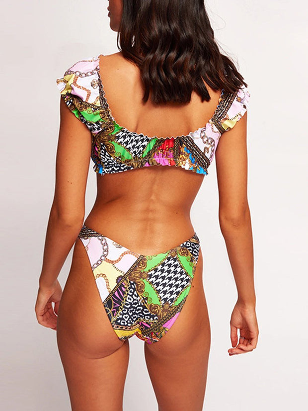 Baroque Printed Bandage Bikini