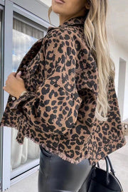 leopard print denim jacket