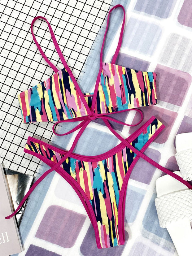 Bandage Printed Bikini