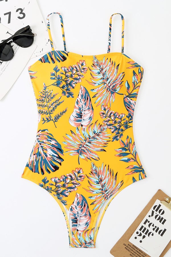 Leaf Print One-piece Swimsuit