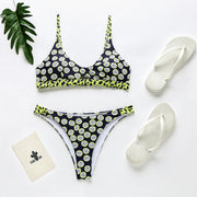 Women's New Sexy Printed Bikini Set Bandage Low Waist Swimsuit