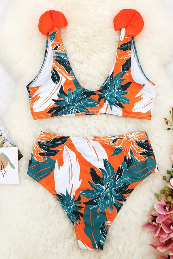 Floral Strap Print Bikini