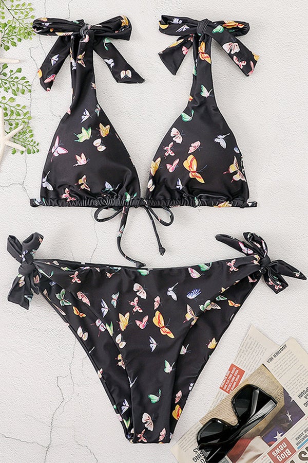 Bow Tie Print Bikini