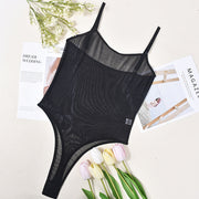 See-through mesh sexy backless temptation jumpsuit sexy underwear