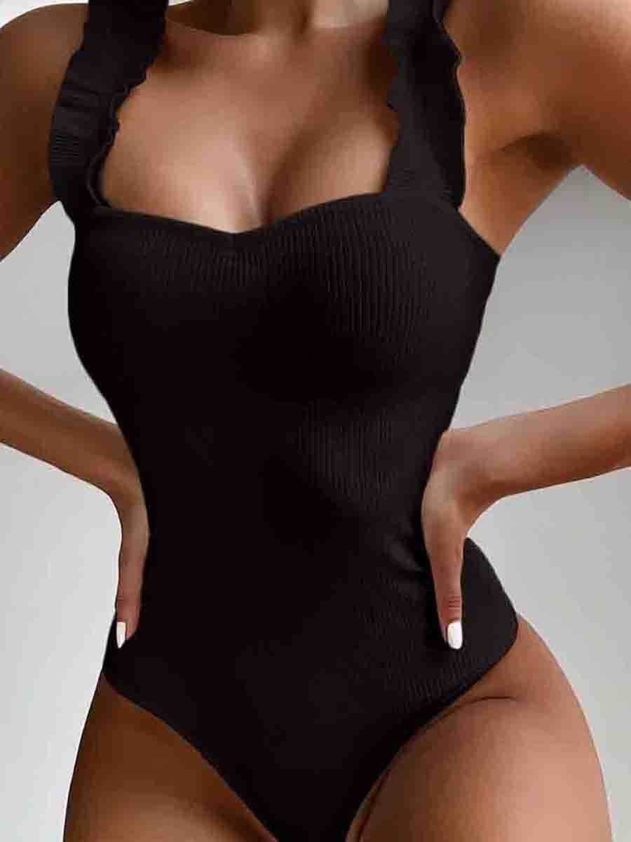 Flounce Design One-piece Swimsuit