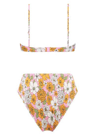 Floral Print Fold Design Two-piece Swimsuit