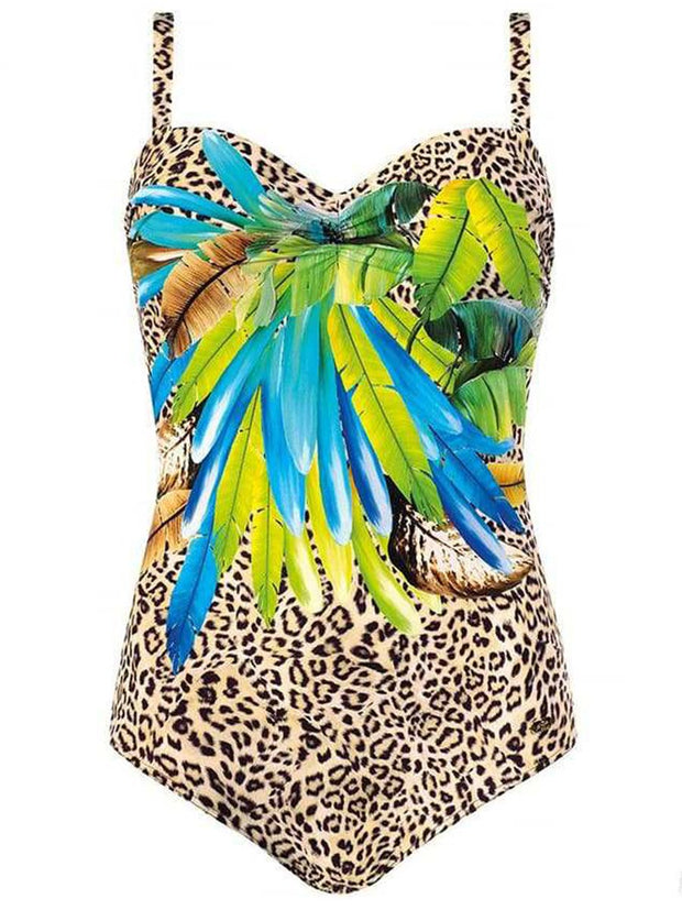 Plant Printed One-piece Swimsuit